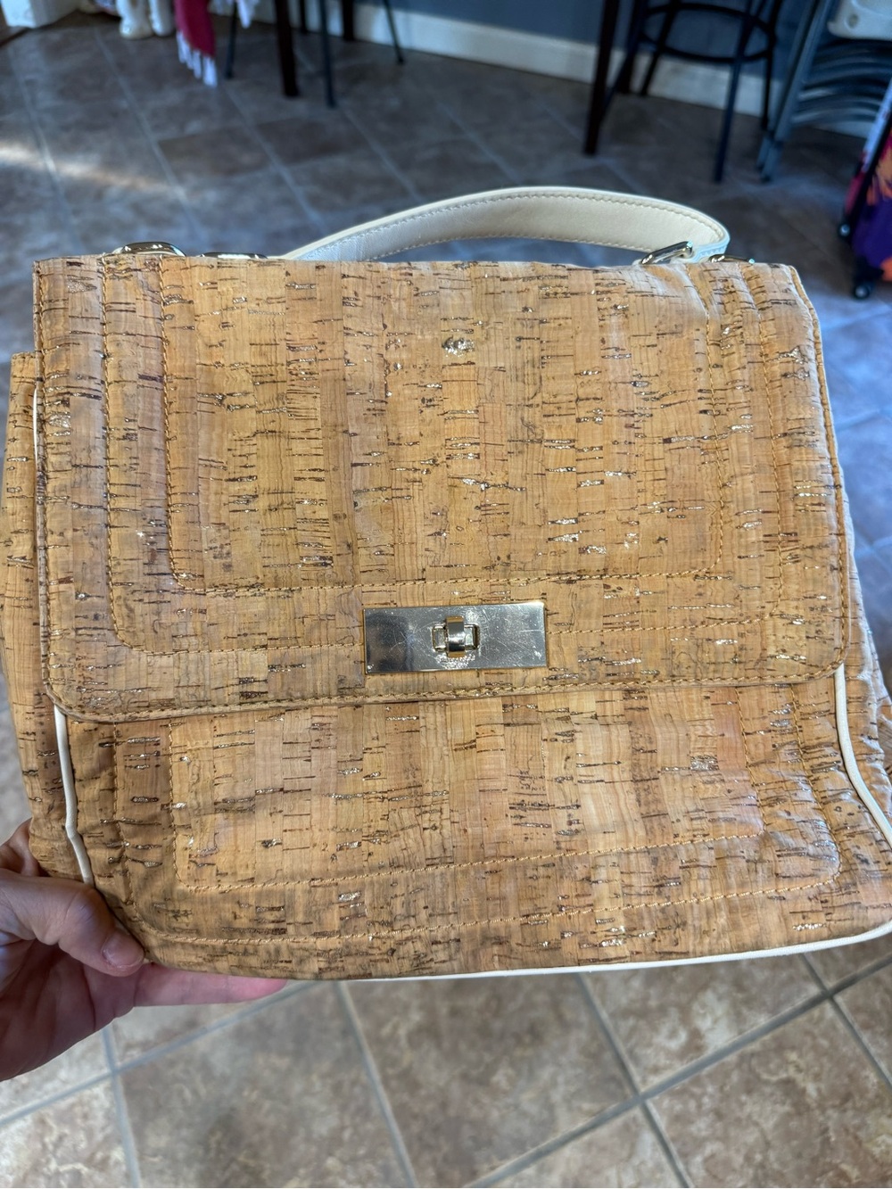 Kate Spade NEW Natural Cork Tote with Gold Accent - Women's Handbag